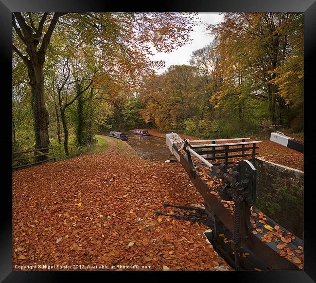 Llangynidr Locks autumn scene Framed Print by Creative Photography Wales