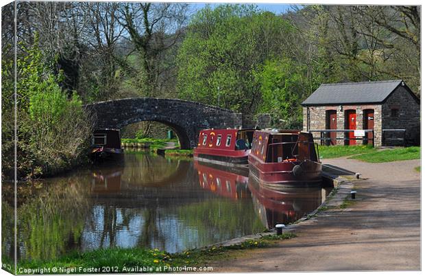 Brecon Canal in spring Canvas Print by Creative Photography Wales