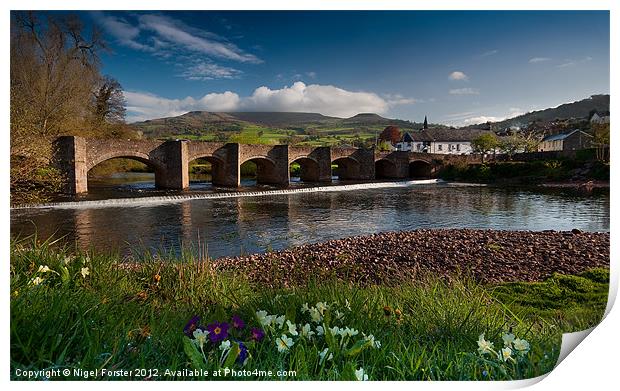 Bridge on the Usk, Crickhowell Print by Creative Photography Wales