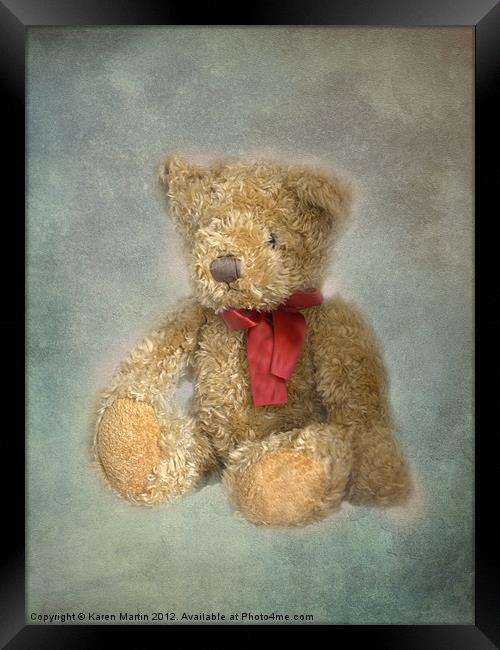Amber's Teddy Framed Print by Karen Martin