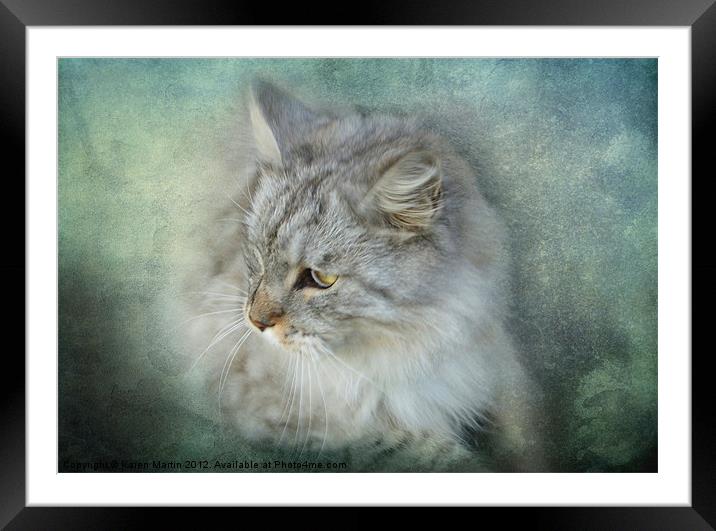 Grey Cat Framed Mounted Print by Karen Martin