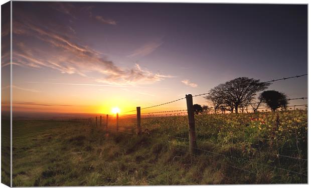 Sunset Fontmell Down Canvas Print by Val Saxby LRPS