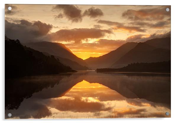 Sunrise at Llyn Padarn Acrylic by Gail Johnson