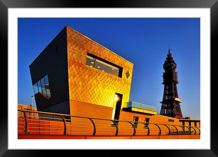 Golden Blackpool Framed Mounted Print by Jason Connolly