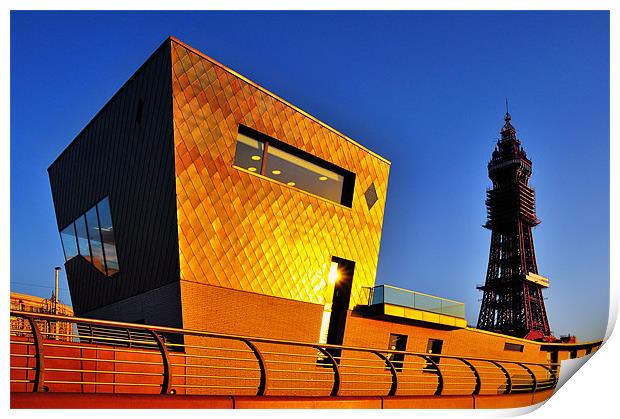 Golden Blackpool Print by Jason Connolly