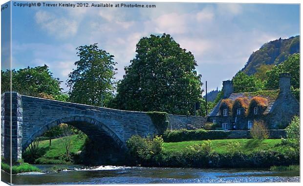Llanrwst Bridge - Pont Fawr Canvas Print by Trevor Kersley RIP