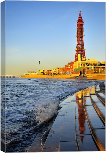 Golden Hour At Blackpool Canvas Print by Jason Connolly