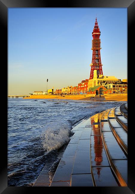 Golden Hour At Blackpool Framed Print by Jason Connolly