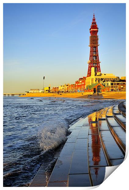 Golden Hour At Blackpool Print by Jason Connolly