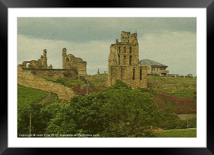 Tynemouth Priory And Castle Framed Mounted Print by John Ellis