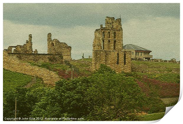 Tynemouth Priory And Castle Print by John Ellis