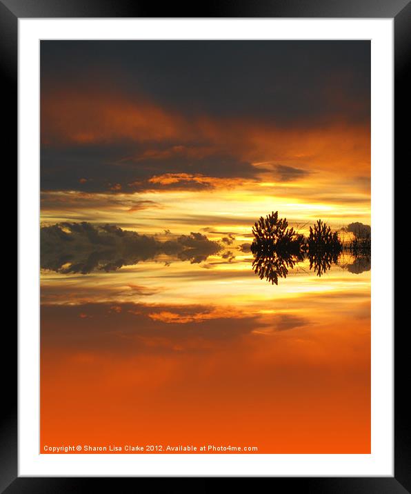 Fire clouds Framed Mounted Print by Sharon Lisa Clarke