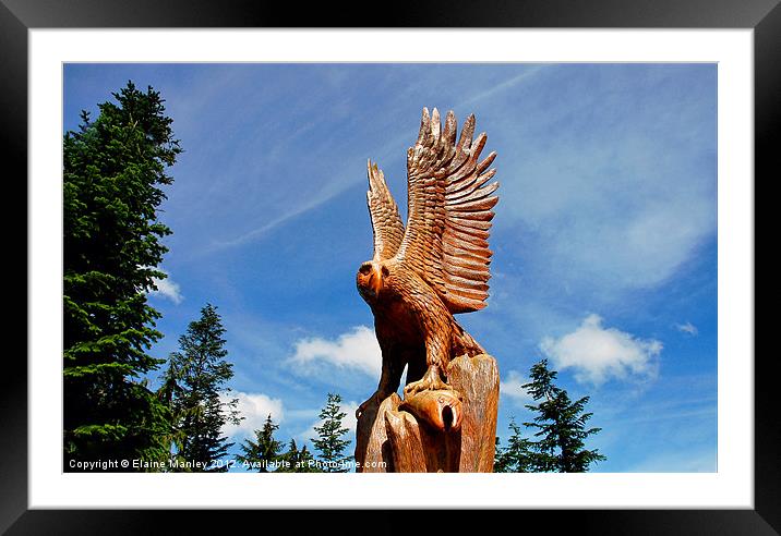 Wooden Carving Eagle .. misc  Framed Mounted Print by Elaine Manley