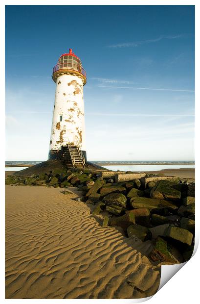Lighthouse at Talacre Print by Wayne Molyneux