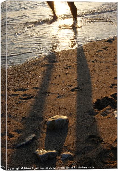Human shadow on the sand Canvas Print by Alfani Photography