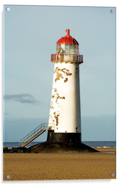 Talacre Lighthouse Acrylic by Wayne Molyneux