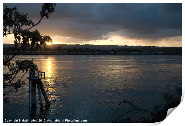 sunset on the river Print by kirstin price