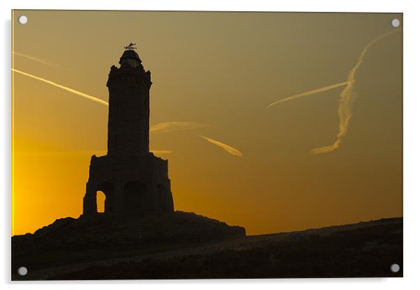 Darwen Jubilee Tower at sunrise Acrylic by Peter Elliott 