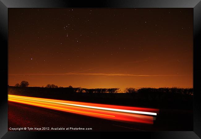 Streak among the stars Framed Print by Tytn Hays