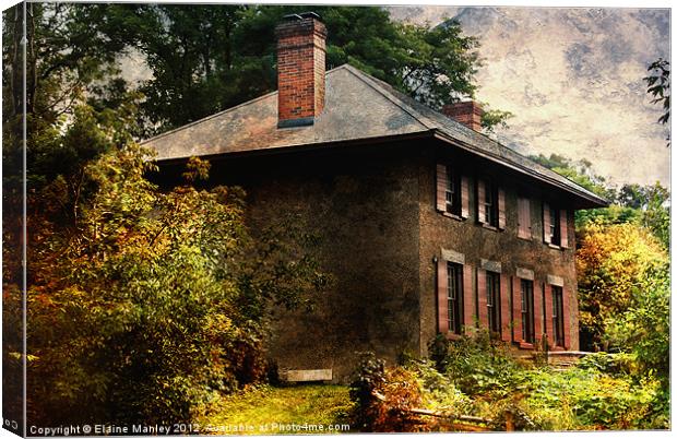 Old Stone House..misc Canvas Print by Elaine Manley