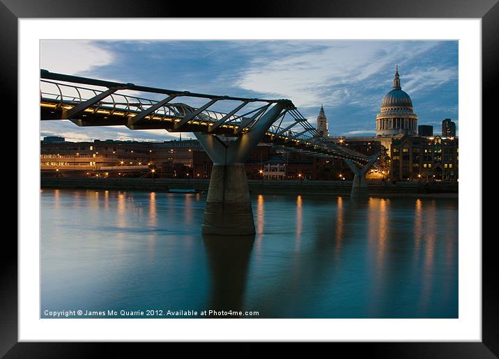 Bridge to St Pauls Framed Mounted Print by James Mc Quarrie