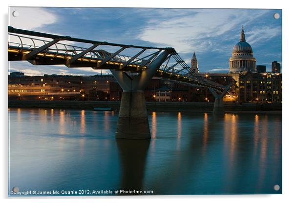 Bridge to St Pauls Acrylic by James Mc Quarrie