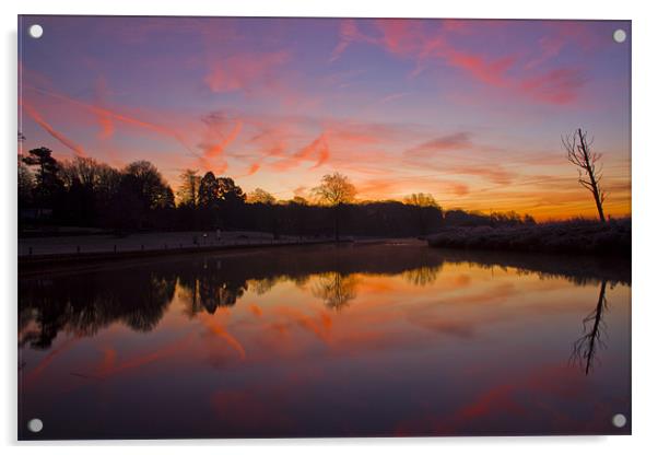 Frosty Sunrise over Coltishall Common Acrylic by Paul Macro