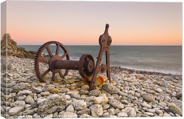 Fisherman's Winch Portland Canvas Print by Chris Frost