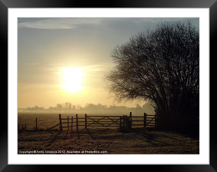 Frosty winter morning Framed Mounted Print by Anne Couzens