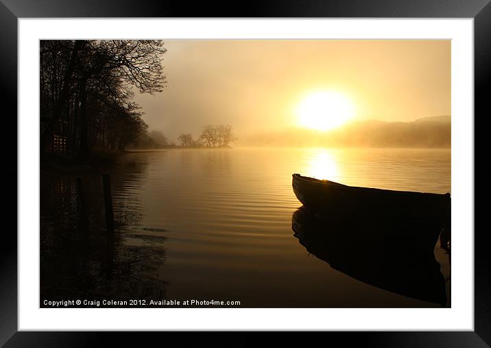 Boat at sunrise Framed Mounted Print by Craig Coleran