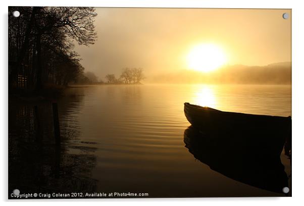Boat at sunrise Acrylic by Craig Coleran