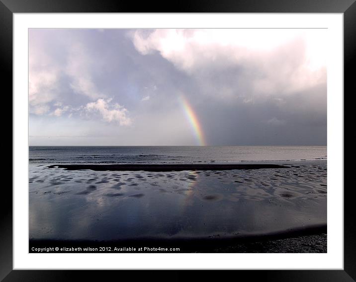 Rainbow Over Sea Framed Mounted Print by Elizabeth Wilson-Stephen