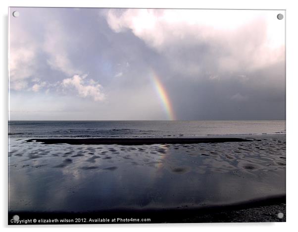 Rainbow Over Sea Acrylic by Elizabeth Wilson-Stephen
