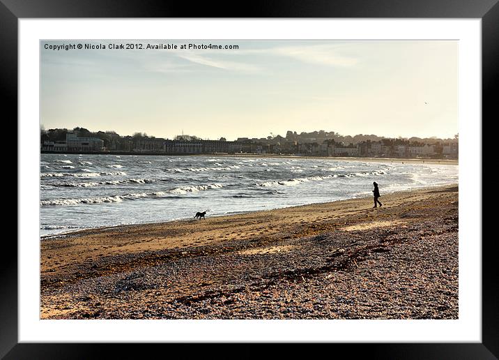 A Walk On The Beach Framed Mounted Print by Nicola Clark
