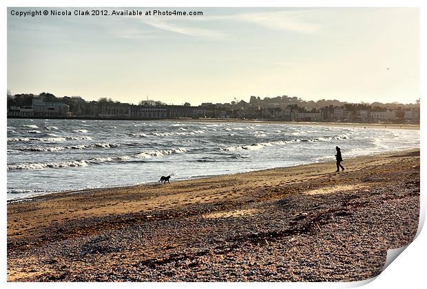 A Walk On The Beach Print by Nicola Clark
