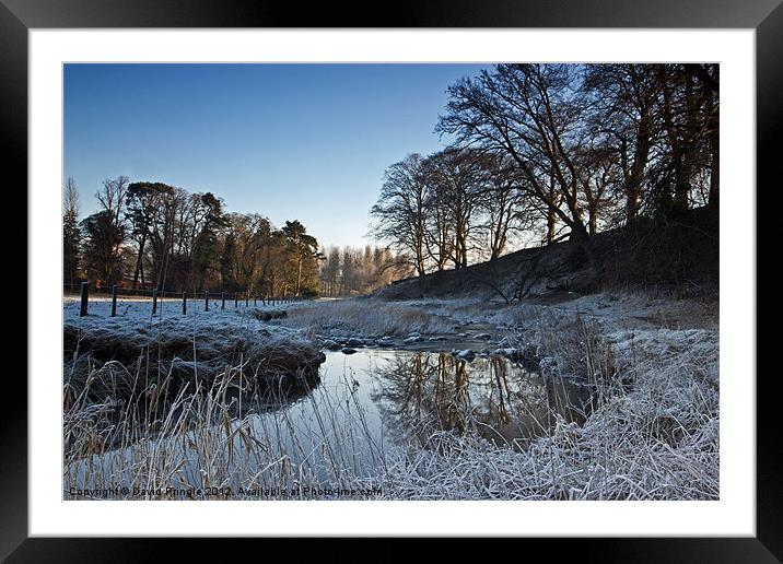 River Wansbeck In Winter Framed Mounted Print by David Pringle
