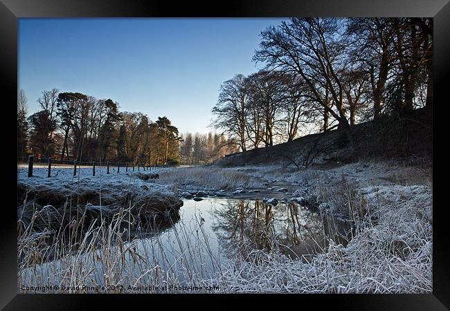 River Wansbeck In Winter Framed Print by David Pringle