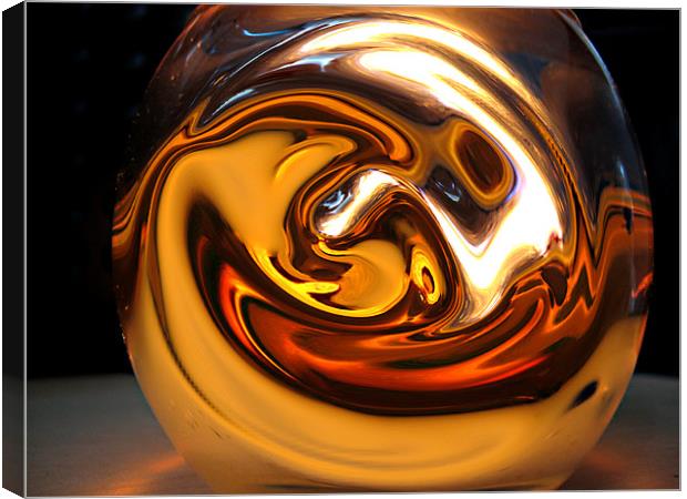 Warm Swirly globe on desk Canvas Print by sean walters