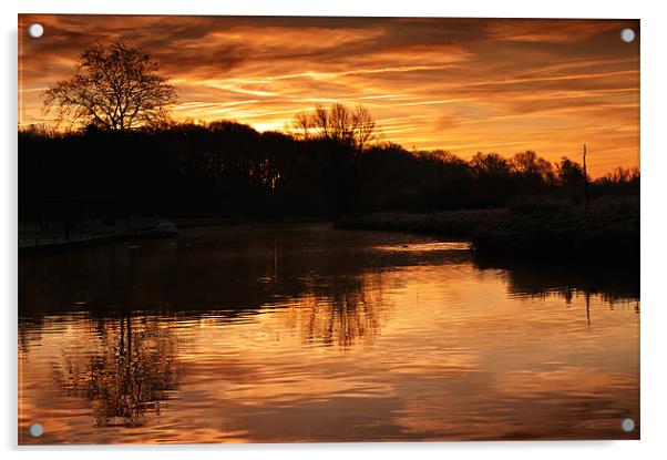 Coltishall Sunrise Acrylic by Stephen Mole