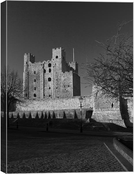 Rochester Castle Kent bw Canvas Print by David French