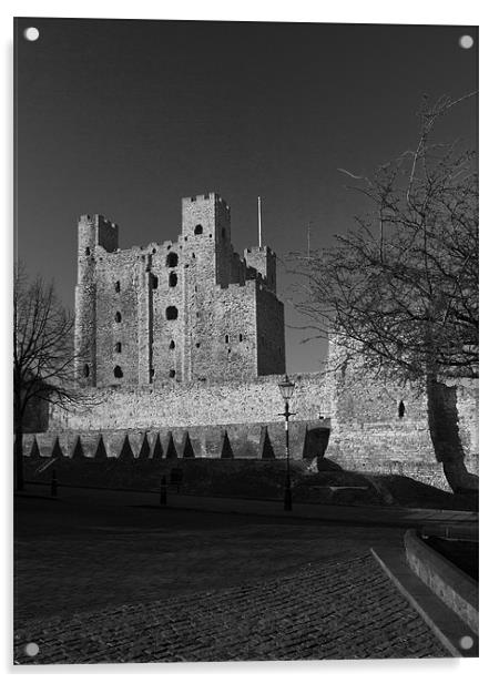 Rochester Castle Kent bw Acrylic by David French