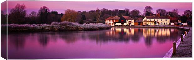 Dawn at Coltishall Common Panoramic Canvas Print by Paul Macro