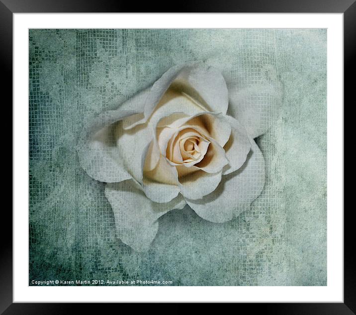 Lacy Rose Framed Mounted Print by Karen Martin