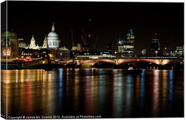 London Skyline at night Canvas Print by James Mc Quarrie