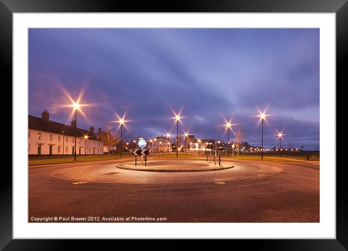 Poundbury Roundabout Framed Mounted Print by Paul Brewer