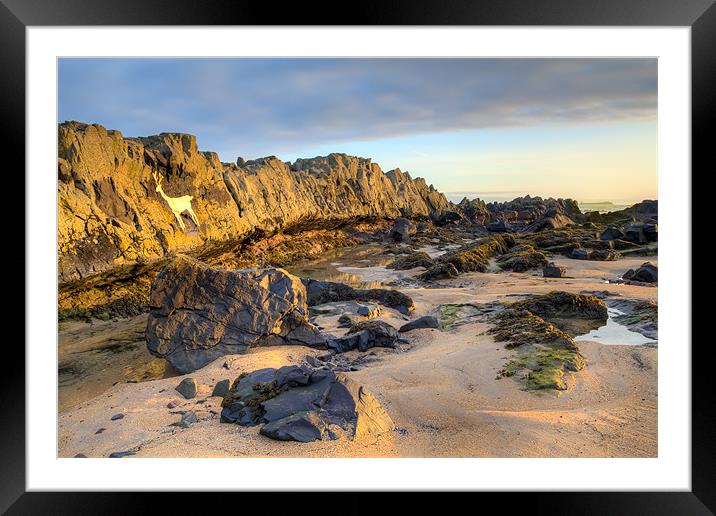 Stag Rock,Bamburgh Framed Mounted Print by Kevin Tate