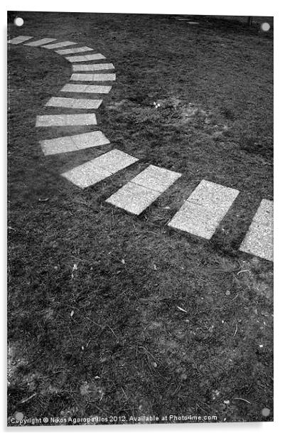 curved pathway on grass Acrylic by Alfani Photography
