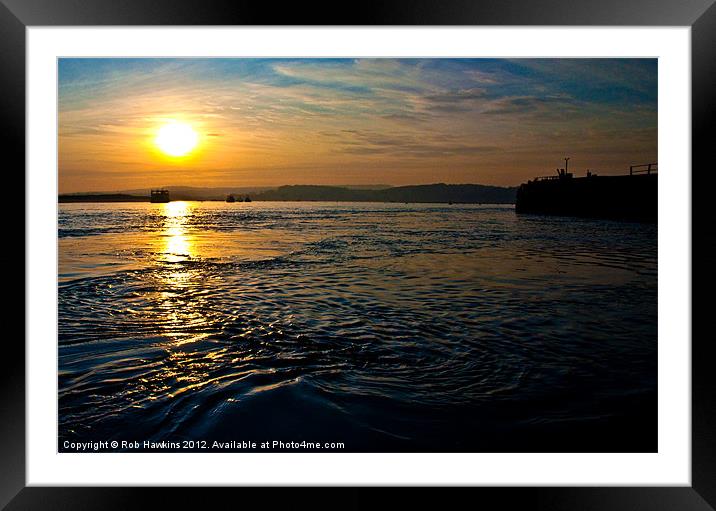 Swirling Sunset over Exmouth Framed Mounted Print by Rob Hawkins