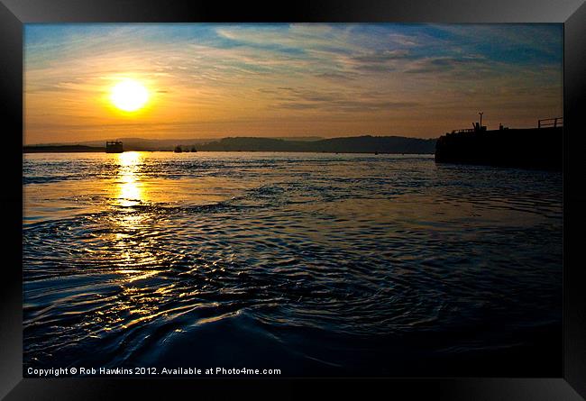 Swirling Sunset over Exmouth Framed Print by Rob Hawkins