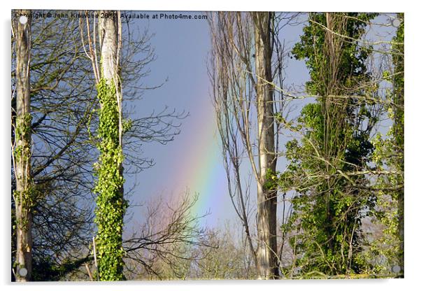 Rainbow through the Trees Acrylic by John Kirkwood